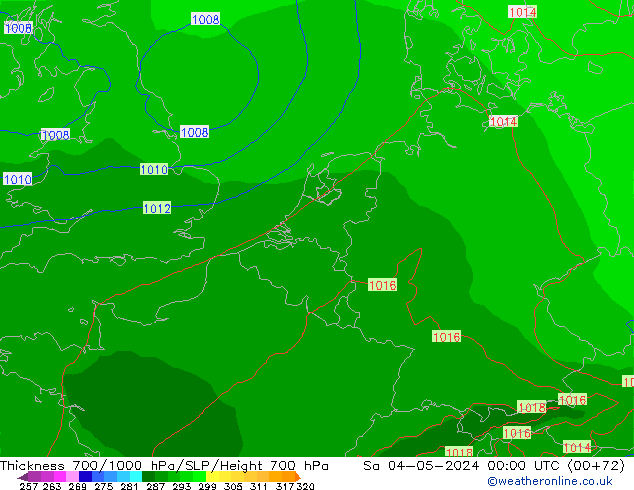 Schichtdicke 700-1000 hPa ECMWF Sa 04.05.2024 00 UTC