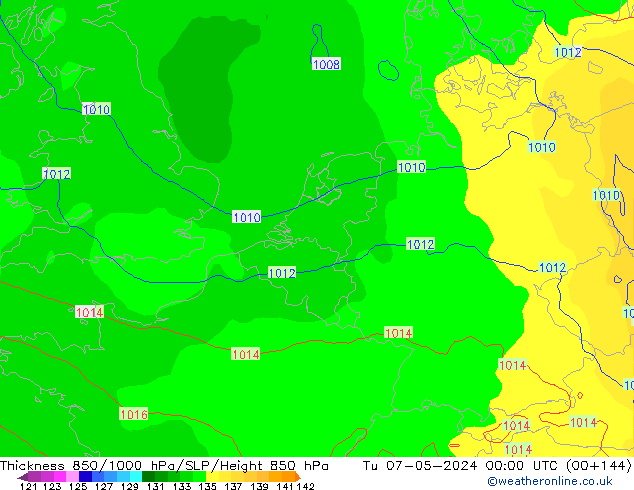 Thck 850-1000 hPa ECMWF  07.05.2024 00 UTC