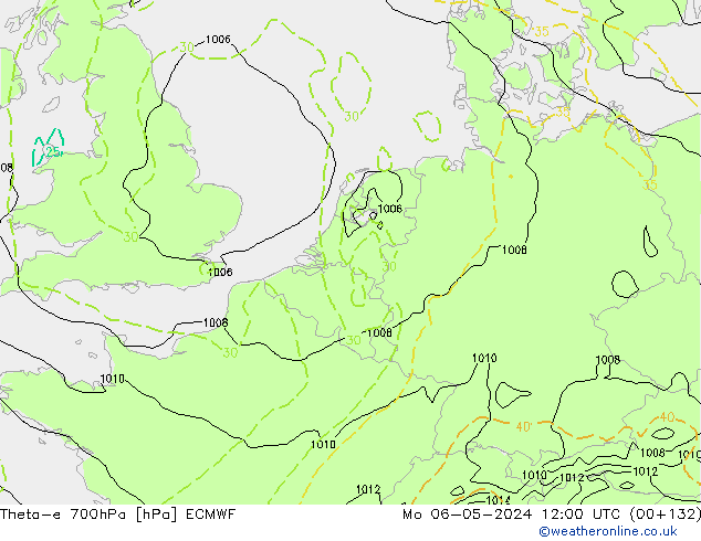 Theta-e 700hPa ECMWF Mo 06.05.2024 12 UTC