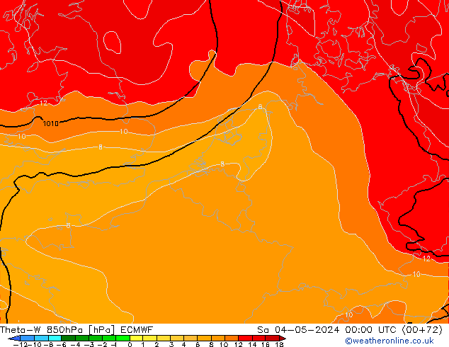 Theta-W 850hPa ECMWF Sa 04.05.2024 00 UTC