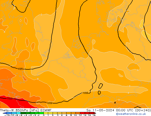 Theta-W 850hPa ECMWF Cts 11.05.2024 00 UTC