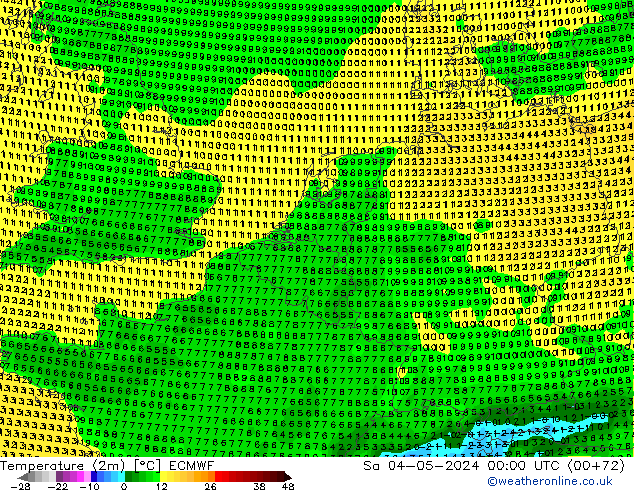 Temperature (2m) ECMWF Sa 04.05.2024 00 UTC