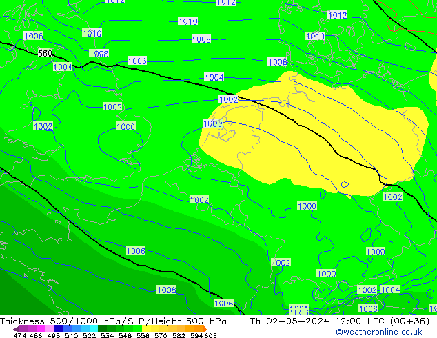 Thck 500-1000гПа ECMWF чт 02.05.2024 12 UTC