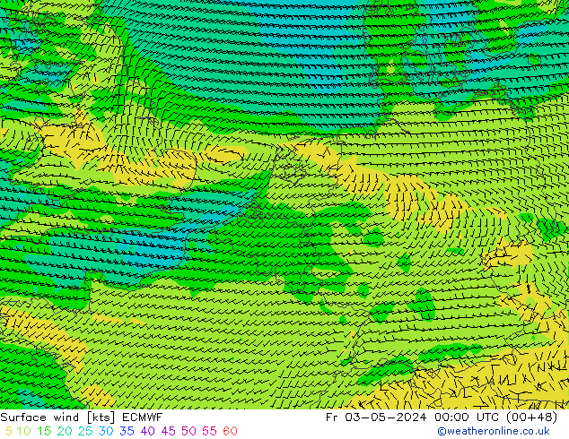 Bodenwind ECMWF Fr 03.05.2024 00 UTC