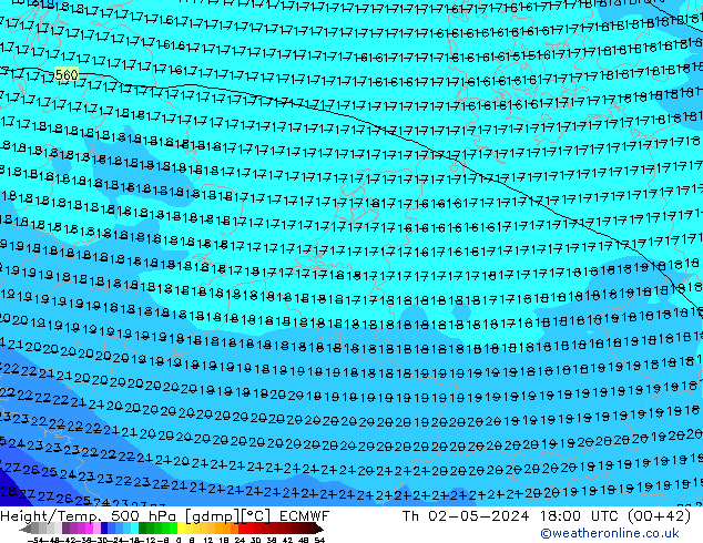 Z500/Regen(+SLP)/Z850 ECMWF do 02.05.2024 18 UTC