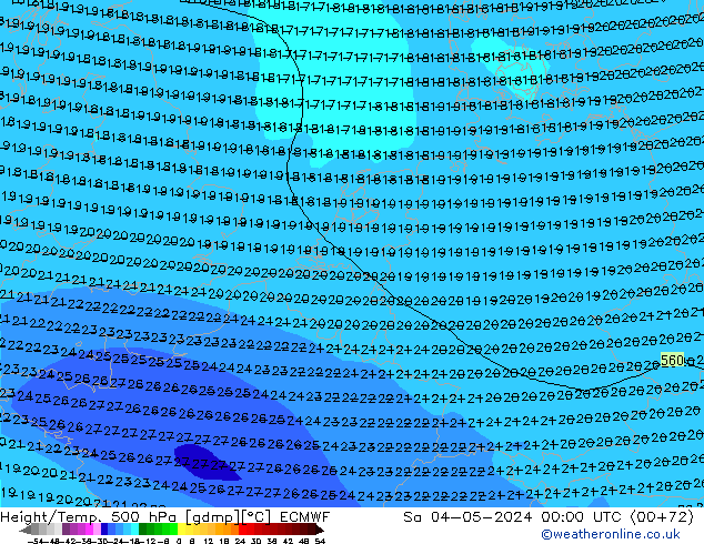 Z500/Rain (+SLP)/Z850 ECMWF  04.05.2024 00 UTC