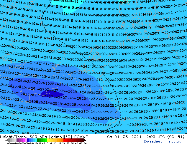 Z500/Rain (+SLP)/Z850 ECMWF Sa 04.05.2024 12 UTC