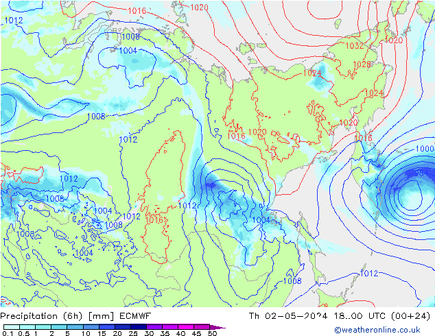 Z500/Regen(+SLP)/Z850 ECMWF do 02.05.2024 00 UTC