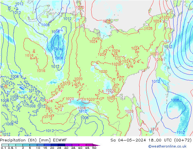 Precipitation (6h) ECMWF Sa 04.05.2024 00 UTC