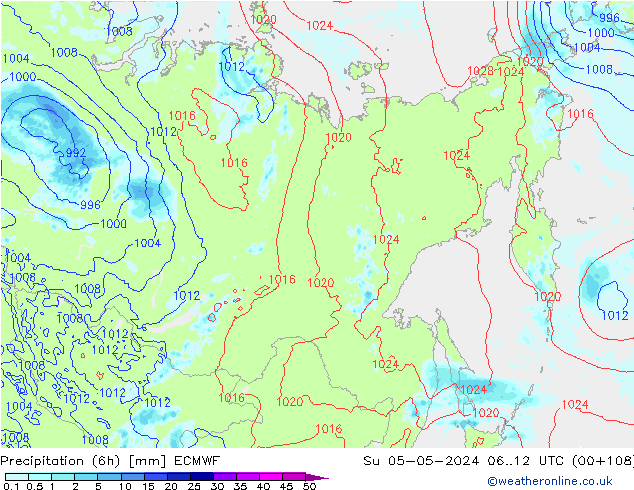 Z500/Rain (+SLP)/Z850 ECMWF Ne 05.05.2024 12 UTC