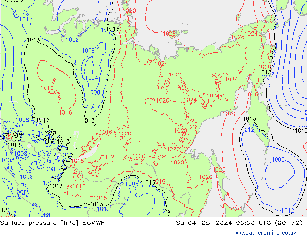 Surface pressure ECMWF Sa 04.05.2024 00 UTC