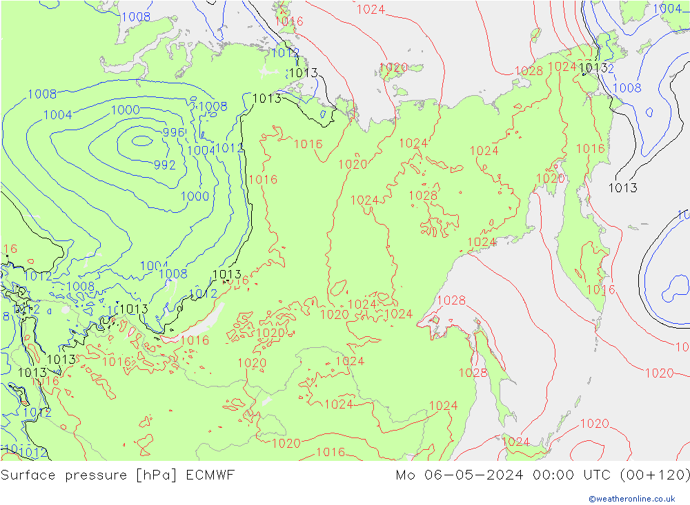 Surface pressure ECMWF Mo 06.05.2024 00 UTC