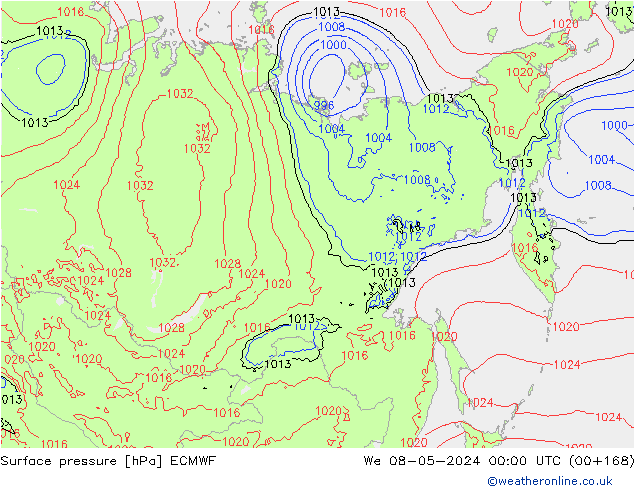 приземное давление ECMWF ср 08.05.2024 00 UTC