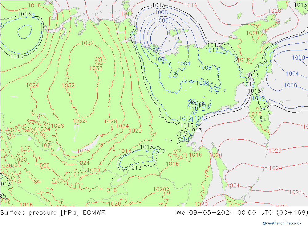 ciśnienie ECMWF śro. 08.05.2024 00 UTC