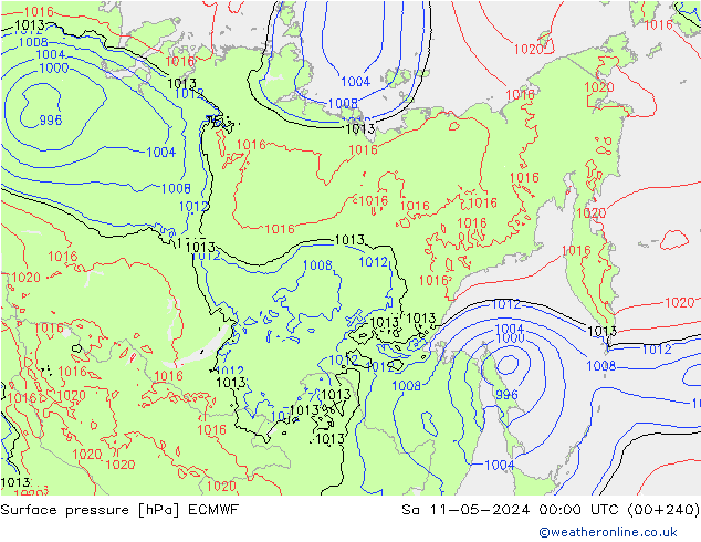 Bodendruck ECMWF Sa 11.05.2024 00 UTC