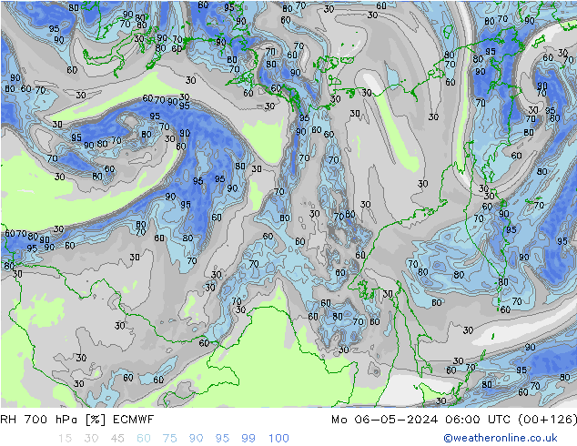 RH 700 hPa ECMWF Mo 06.05.2024 06 UTC