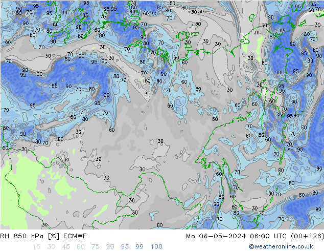 RH 850 hPa ECMWF Mo 06.05.2024 06 UTC