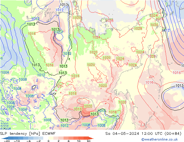 тенденция давления ECMWF сб 04.05.2024 12 UTC