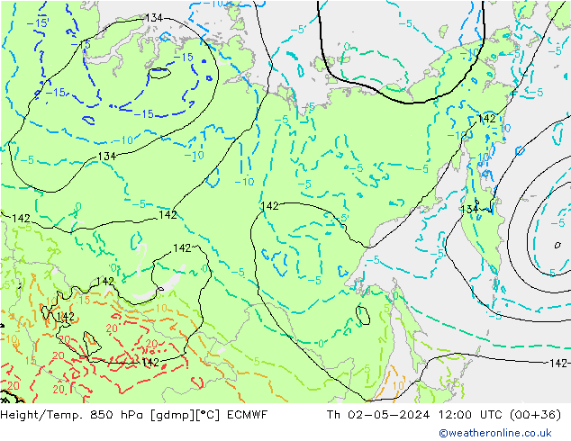 Z500/Rain (+SLP)/Z850 ECMWF Qui 02.05.2024 12 UTC