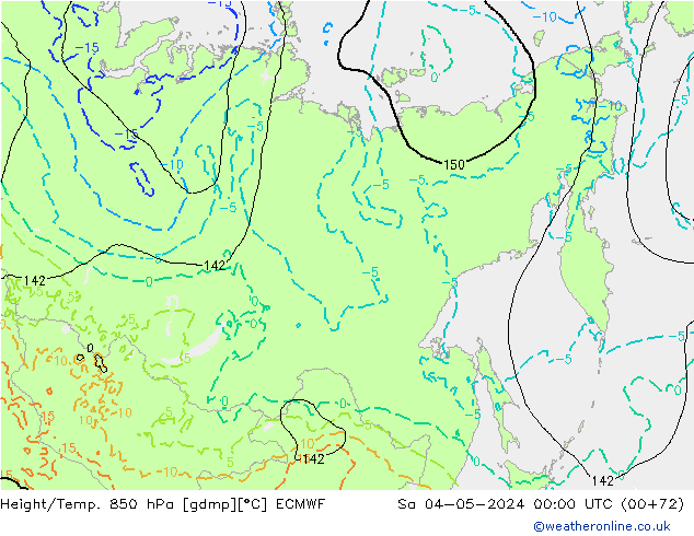 Z500/Rain (+SLP)/Z850 ECMWF сб 04.05.2024 00 UTC