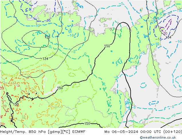 Height/Temp. 850 hPa ECMWF Po 06.05.2024 00 UTC