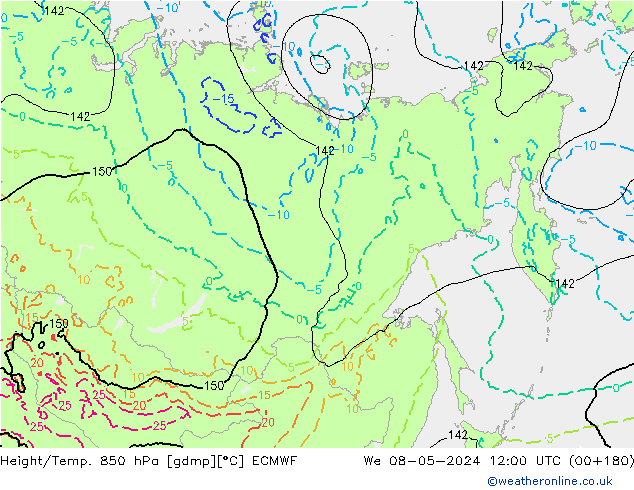 Z500/Rain (+SLP)/Z850 ECMWF ср 08.05.2024 12 UTC