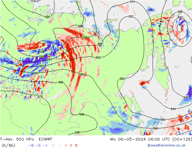 T-Adv. 500 hPa ECMWF Mo 06.05.2024 06 UTC