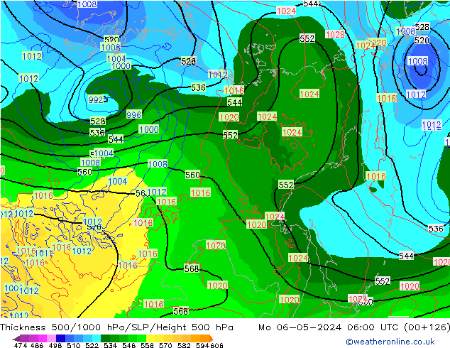 Thck 500-1000hPa ECMWF Mo 06.05.2024 06 UTC