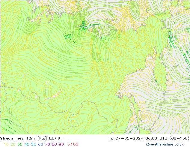 Rüzgar 10m ECMWF Sa 07.05.2024 06 UTC