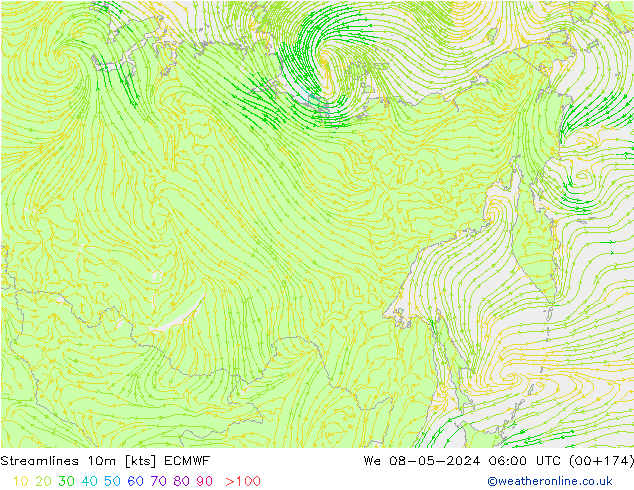 ветер 10m ECMWF ср 08.05.2024 06 UTC