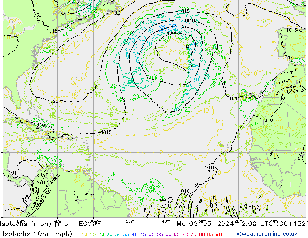 Isotachs (mph) ECMWF  06.05.2024 12 UTC