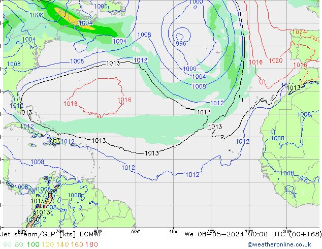 Jet stream/SLP ECMWF St 08.05.2024 00 UTC