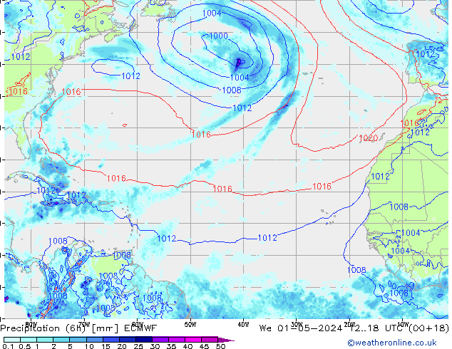 Z500/Regen(+SLP)/Z850 ECMWF wo 01.05.2024 18 UTC