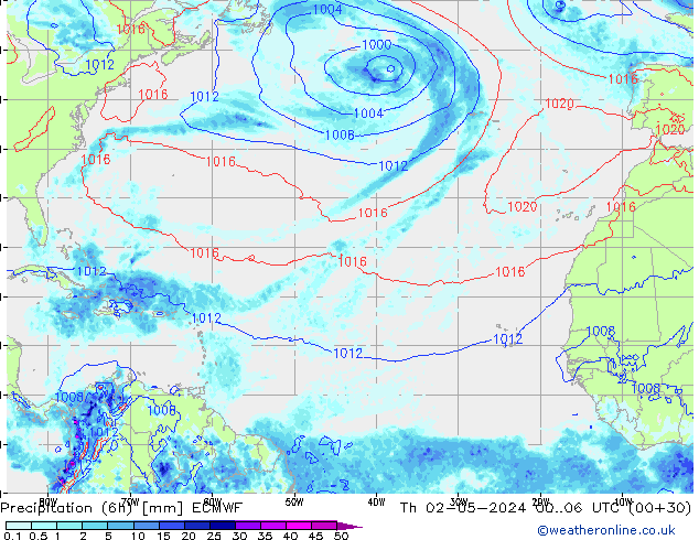 Z500/Rain (+SLP)/Z850 ECMWF Qui 02.05.2024 06 UTC