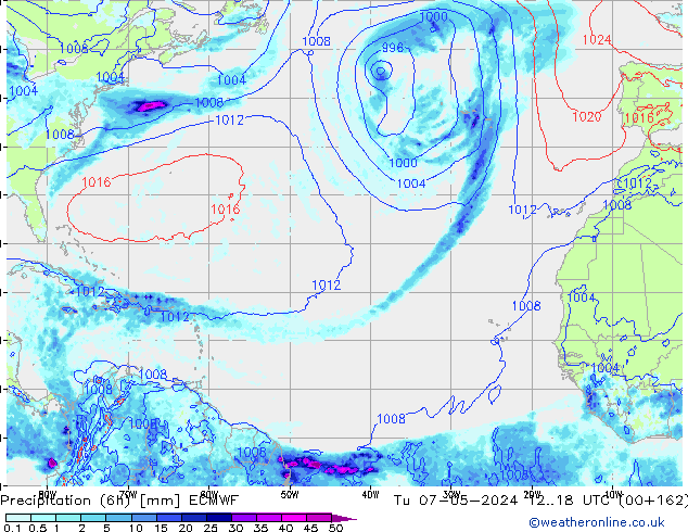 Z500/Rain (+SLP)/Z850 ECMWF Ter 07.05.2024 18 UTC