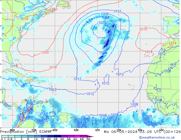 Srážky ECMWF Po 06.05.2024 06 UTC