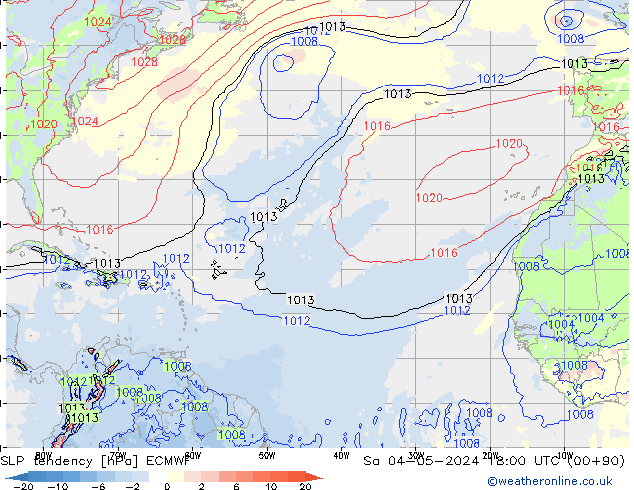 SLP tendency ECMWF So 04.05.2024 18 UTC