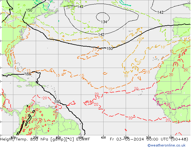 Z500/Rain (+SLP)/Z850 ECMWF ven 03.05.2024 00 UTC