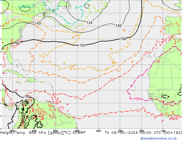 Z500/Rain (+SLP)/Z850 ECMWF Qui 09.05.2024 00 UTC