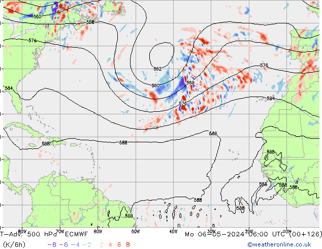 T-Adv. 500 hPa ECMWF Po 06.05.2024 06 UTC