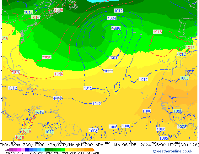 Thck 700-1000 hPa ECMWF Po 06.05.2024 06 UTC