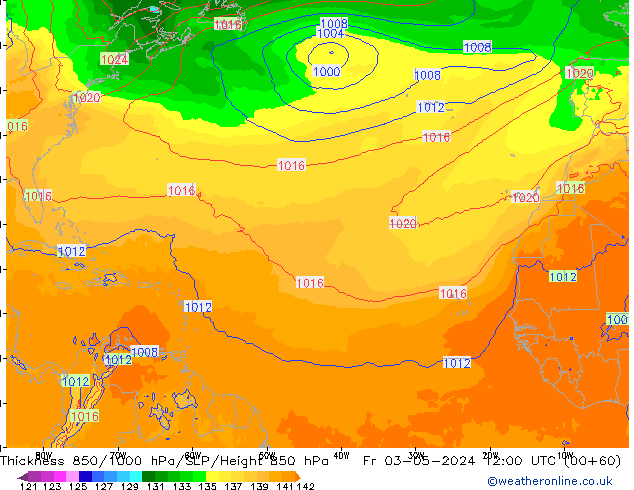 850-1000 hPa Kalınlığı ECMWF Cu 03.05.2024 12 UTC