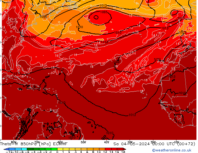 Theta-W 850hPa ECMWF Sa 04.05.2024 00 UTC