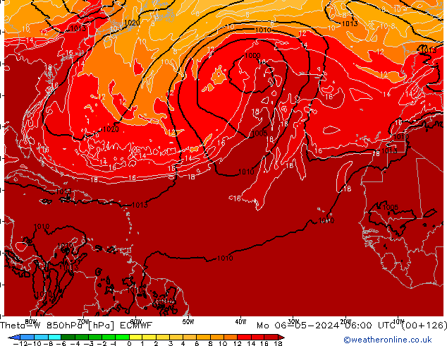 Theta-W 850hPa ECMWF Po 06.05.2024 06 UTC