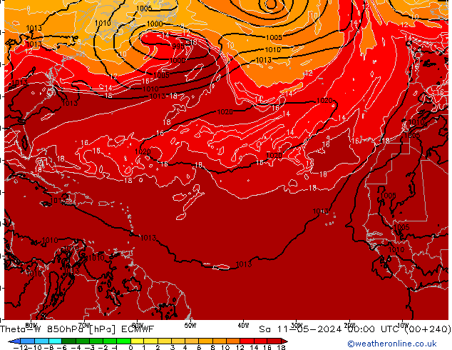 Theta-W 850hPa ECMWF Sa 11.05.2024 00 UTC