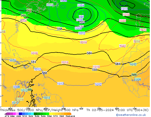 Thck 500-1000hPa ECMWF Th 02.05.2024 12 UTC