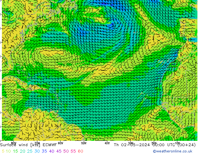 Viento 10 m ECMWF jue 02.05.2024 00 UTC