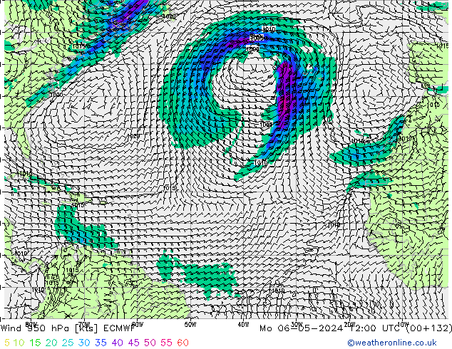 Rüzgar 950 hPa ECMWF Pzt 06.05.2024 12 UTC