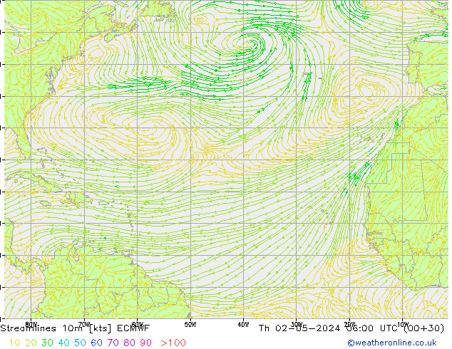 ветер 10m ECMWF чт 02.05.2024 06 UTC