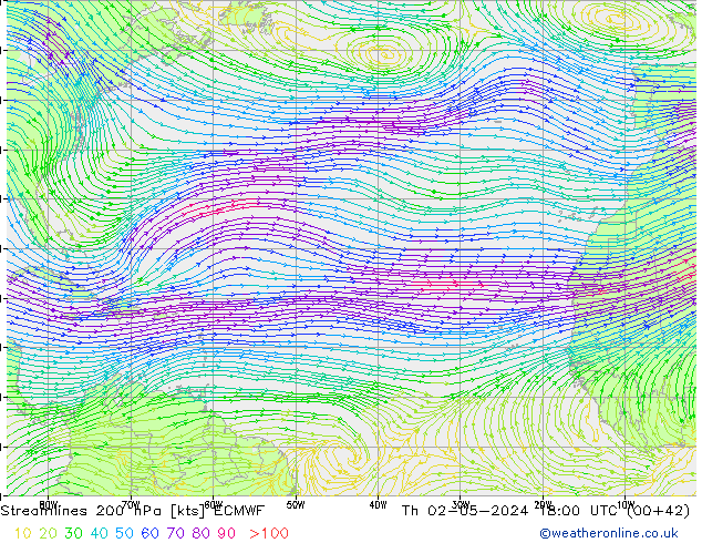 Stroomlijn 200 hPa ECMWF do 02.05.2024 18 UTC